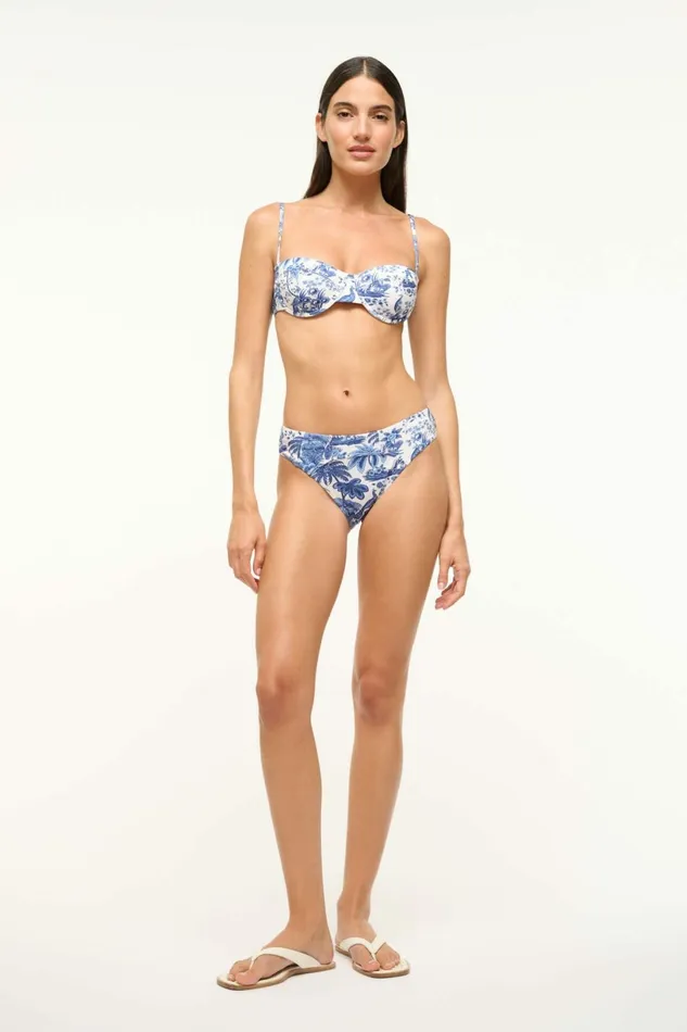 STAUD CORSAGE BIKINI BOTTOM Blue Toile Women Swim STAUD CORSAGE BIKINI BOTTOM Blue Toile Women Swim