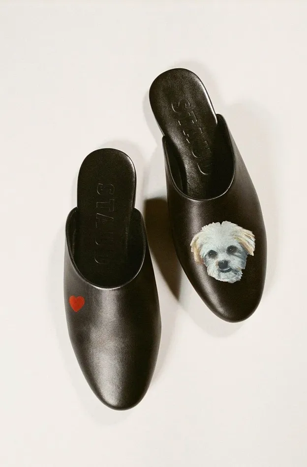 STAUD CUSTOM ABBY SLIPPER Black Women Mules and Flats