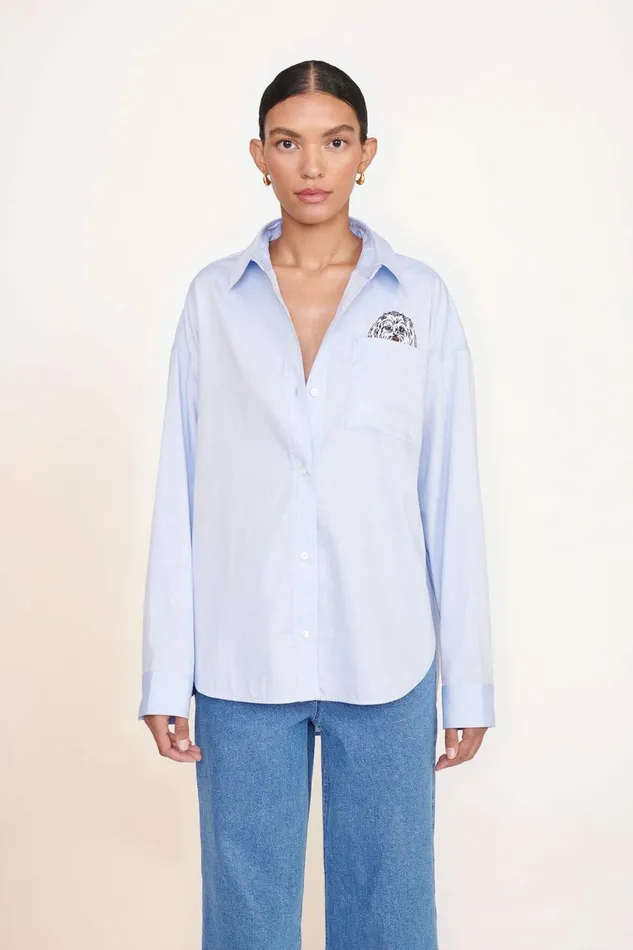 STAUD CUSTOM X CBONZ CLASSIC OVERSIZED SHIRT Oxford Blue Pet Custom Clothing
