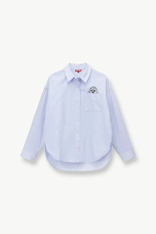 STAUD CUSTOM X CBONZ CLASSIC OVERSIZED SHIRT Oxford Blue Pet Custom Clothing STAUD CUSTOM X CBONZ CLASSIC OVERSIZED SHIRT Oxford Blue Pet Custom Clothing