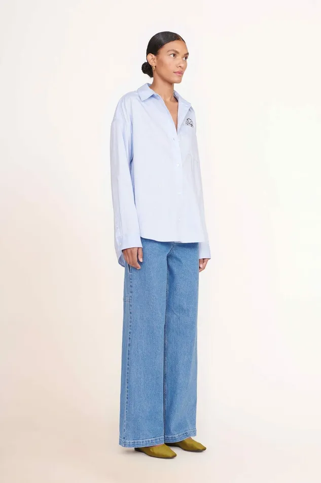 STAUD CUSTOM X CBONZ CLASSIC OVERSIZED SHIRT Oxford Blue Pet Custom Clothing STAUD CUSTOM X CBONZ CLASSIC OVERSIZED SHIRT Oxford Blue Pet Custom Clothing
