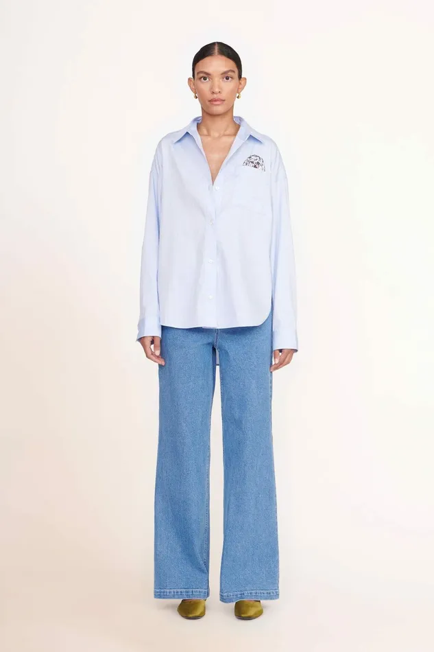 STAUD CUSTOM X CBONZ CLASSIC OVERSIZED SHIRT Oxford Blue Pet Custom Clothing STAUD CUSTOM X CBONZ CLASSIC OVERSIZED SHIRT Oxford Blue Pet Custom Clothing