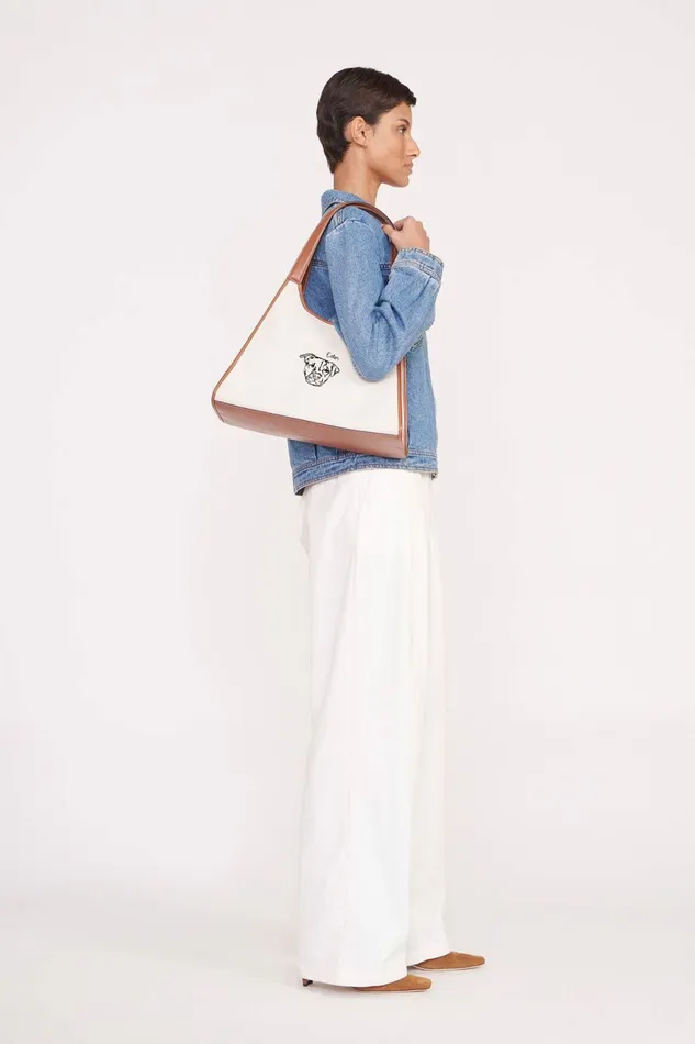 STAUD CUSTOM X CBONZ SOFT REY BAG Cream Tan Women Custom Handbags STAUD CUSTOM X CBONZ SOFT REY BAG Cream Tan Women Custom Handbags