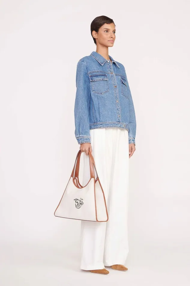 STAUD CUSTOM X CBONZ SOFT REY BAG Cream Tan Women Custom Handbags STAUD CUSTOM X CBONZ SOFT REY BAG Cream Tan Women Custom Handbags