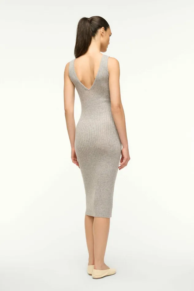 STAUD DANA CASHMERE DRESS Heather Grey Women Dresses