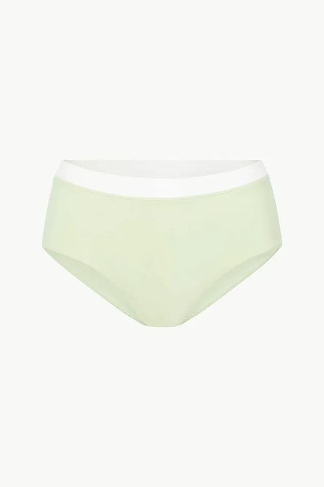 STAUD DEVON HIGH RISE BIKINI BOTTOM Pale Jade White Women Swim STAUD DEVON HIGH RISE BIKINI BOTTOM Pale Jade White Women Swim