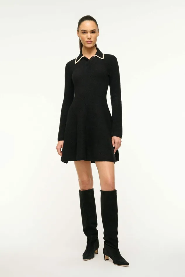STAUD DUJOUR DRESS Black Ivory Women Dresses
