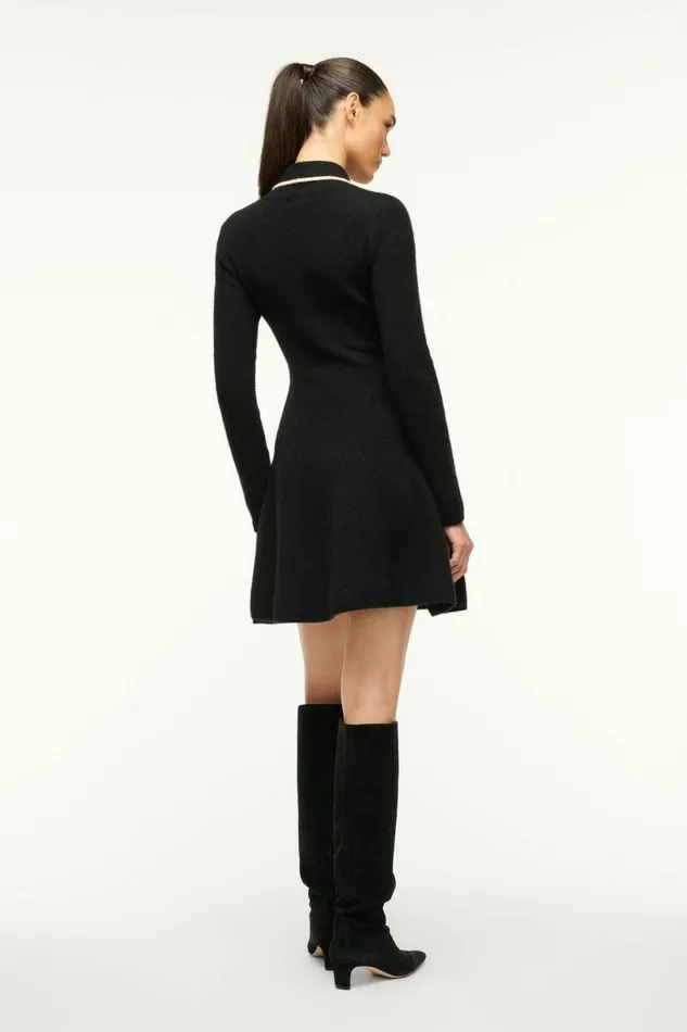 STAUD DUJOUR DRESS Black Ivory Women Dresses STAUD DUJOUR DRESS Black Ivory Women Dresses