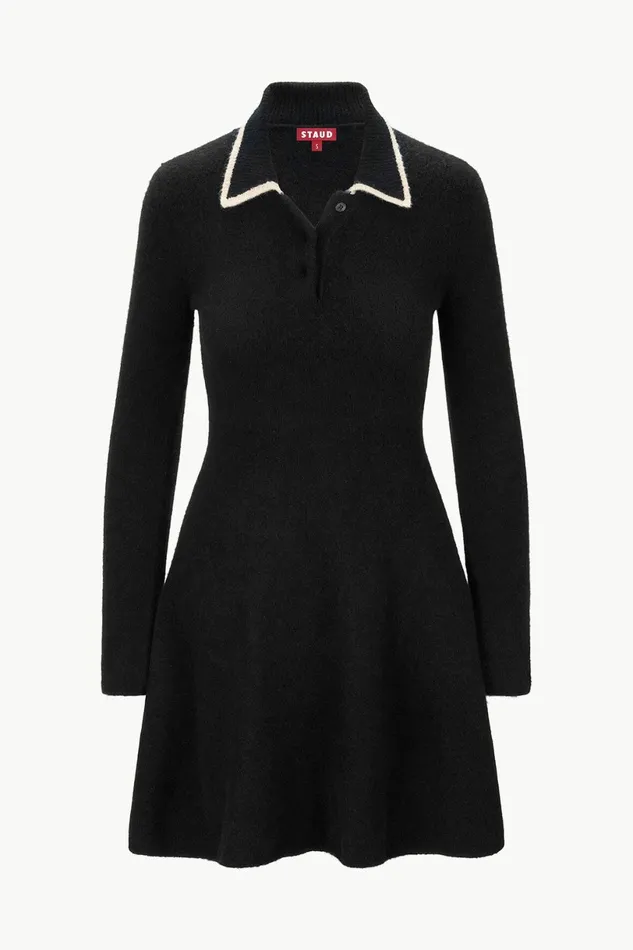 STAUD DUJOUR DRESS Black Ivory Women Dresses STAUD DUJOUR DRESS Black Ivory Women Dresses