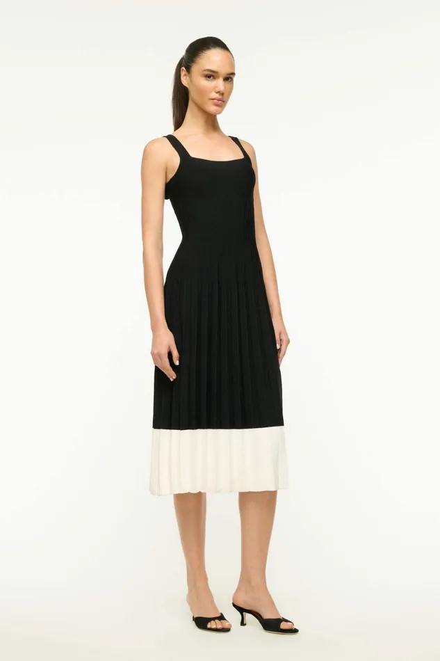 STAUD ELLISON DRESS Black Ivory Women Dresses STAUD ELLISON DRESS Black Ivory Women Dresses