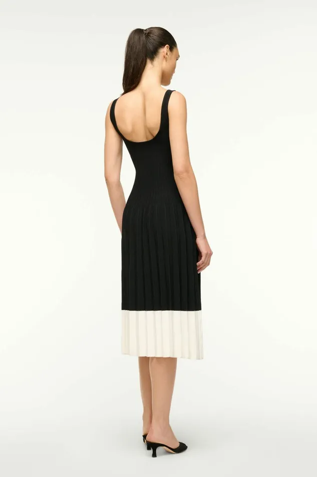 STAUD ELLISON DRESS Black Ivory Women Dresses STAUD ELLISON DRESS Black Ivory Women Dresses