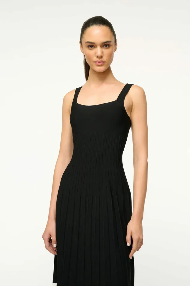 STAUD ELLISON DRESS Black Ivory Women Dresses STAUD ELLISON DRESS Black Ivory Women Dresses