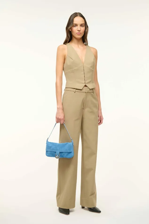STAUD HARLOW BAG Staud Blue Suede Women Shoulder STAUD HARLOW BAG Staud Blue Suede Women Shoulder