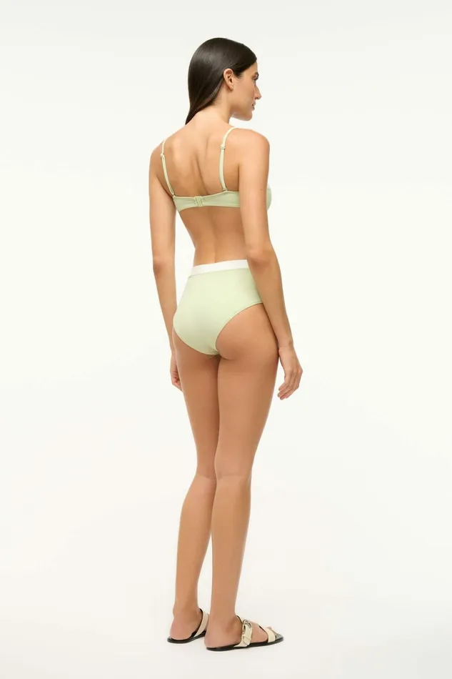 STAUD JO BALCONETTE BIKINI TOP Pale Jade White Women Swim STAUD JO BALCONETTE BIKINI TOP Pale Jade White Women Swim