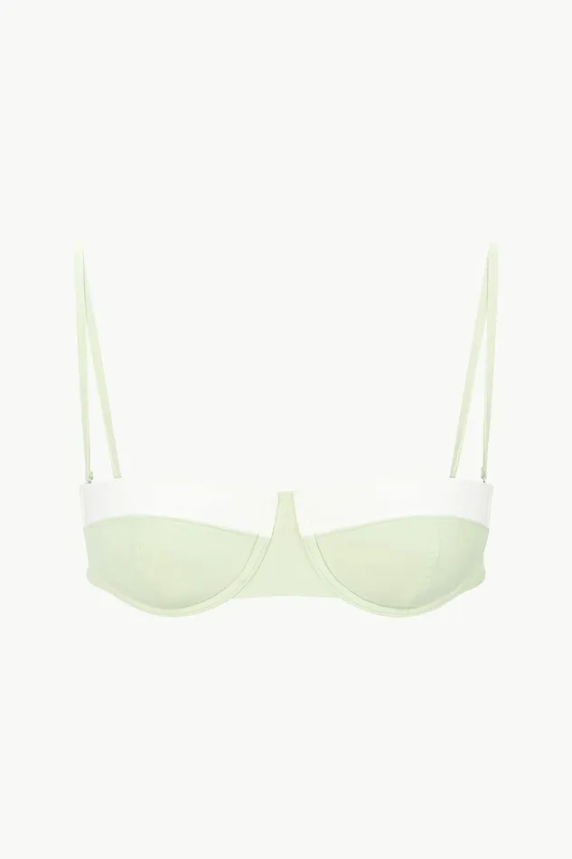 STAUD JO BALCONETTE BIKINI TOP Pale Jade White Women Swim STAUD JO BALCONETTE BIKINI TOP Pale Jade White Women Swim