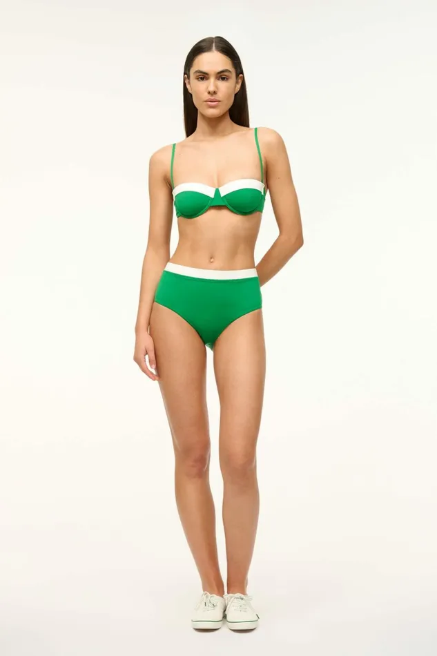 STAUD JO BALCONETTE TOP Vert White Women Swim STAUD JO BALCONETTE TOP Vert White Women Swim