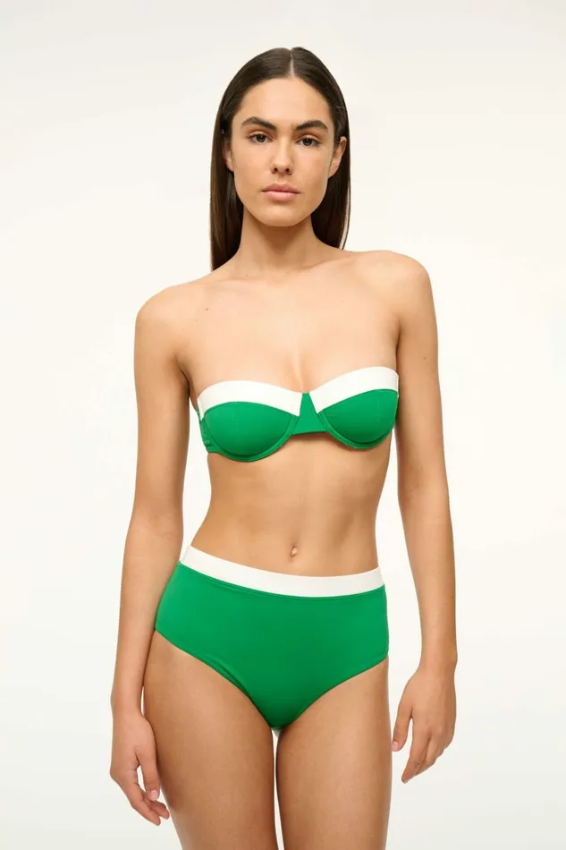 STAUD JO BALCONETTE TOP Vert White Women Swim STAUD JO BALCONETTE TOP Vert White Women Swim
