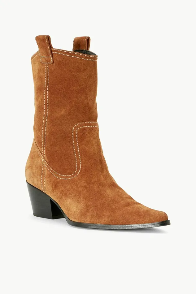 STAUD JUNE BOOT Tan Suede Women Boots