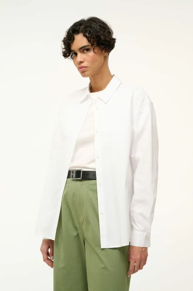 STAUD KELLY SHIRT White Women Tops