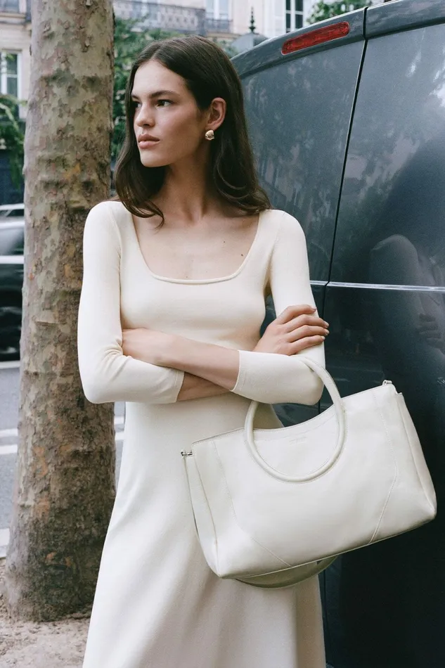 STAUD MAUDE SATCHEL Cream Women Essentials STAUD MAUDE SATCHEL Cream Women Essentials
