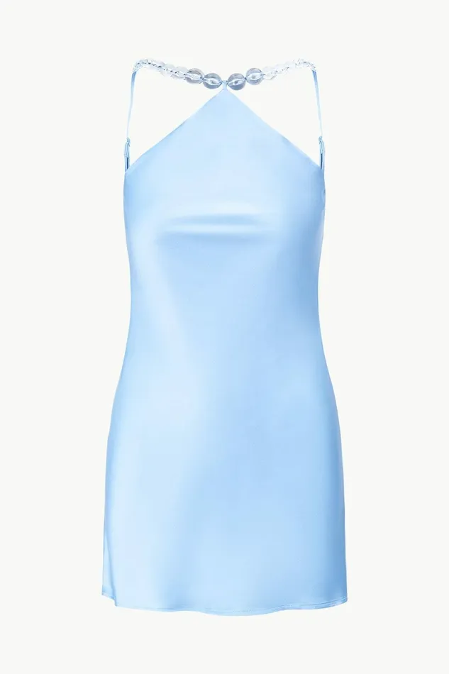 STAUD MINI CADENCE DRESS Azure Women The Evening Edit STAUD MINI CADENCE DRESS Azure Women The Evening Edit