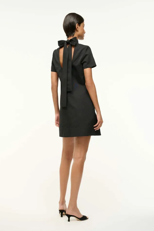 STAUD MINI ILANA DRESS Black Women Dresses STAUD MINI ILANA DRESS Black Women Dresses