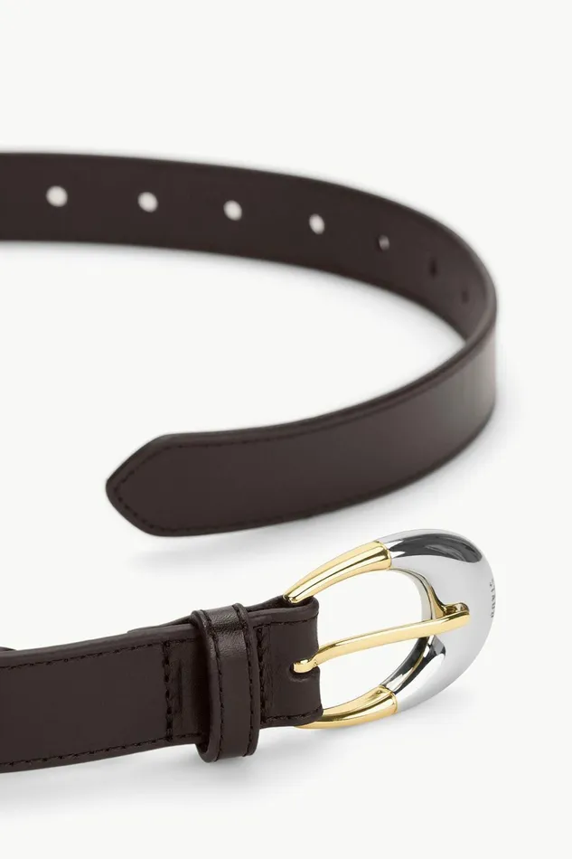 STAUD MOON BUCKLE BELT 8211 26MM Espresso Twotone Women Accessories STAUD MOON BUCKLE BELT 8211 26MM Espresso Twotone Women Accessories