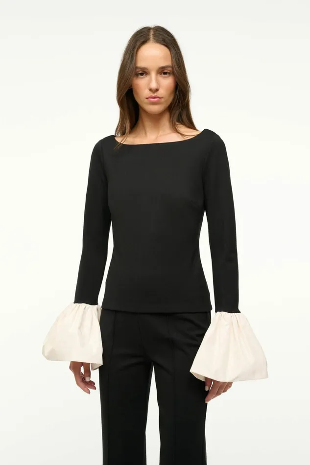 STAUD PAIGE TOP Black Ivory Women Tops
