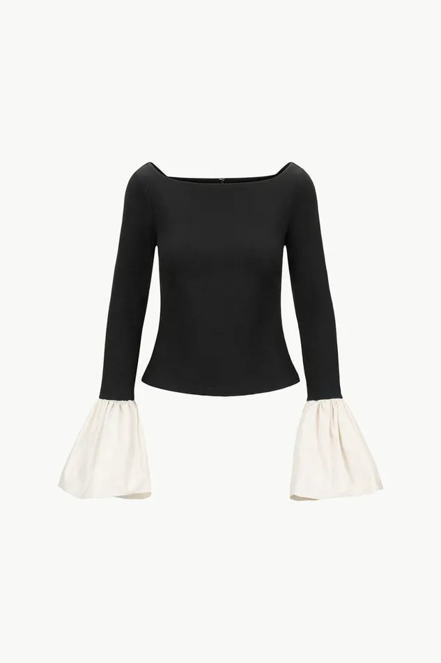 STAUD PAIGE TOP Black Ivory Women Tops