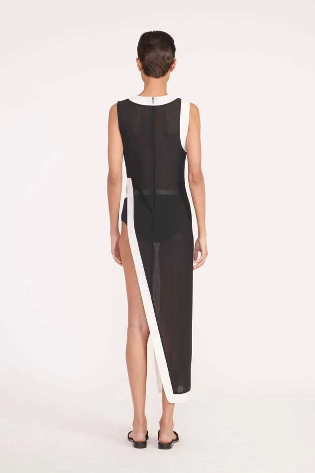 STAUD POINTER COVERUP Black White Women Swim STAUD POINTER COVERUP Black White Women Swim