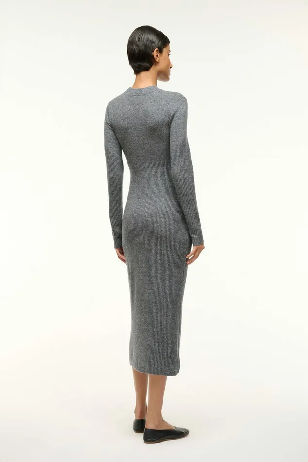 STAUD RAMONA DRESS Charcoal Grey Women Dresses STAUD RAMONA DRESS Charcoal Grey Women Dresses