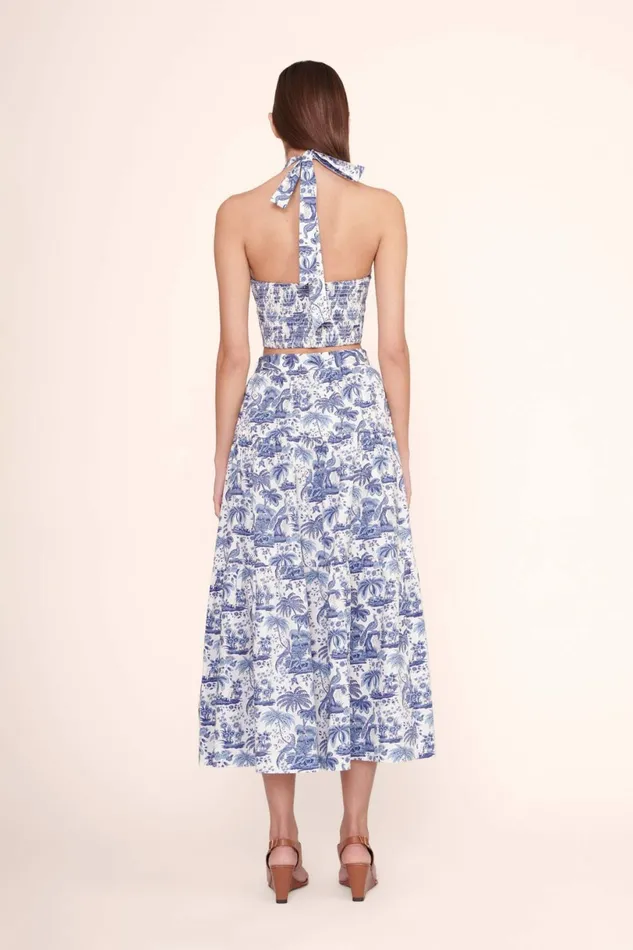 STAUD SMOCKED KAI TOP Blue Toile Women Tops STAUD SMOCKED KAI TOP Blue Toile Women Tops