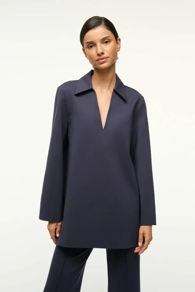 STAUD SUZY TUNIC Navy Women Tops