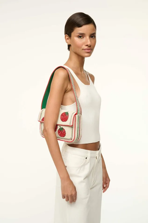 STAUD TOMMY BEADED BAG Tomato Women Shoulder