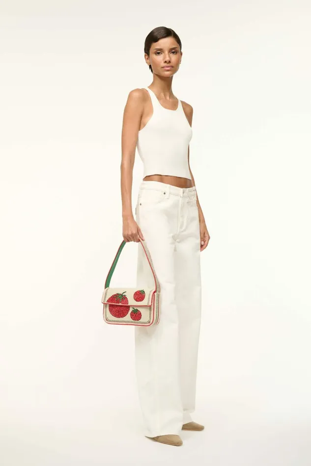 STAUD TOMMY BEADED BAG Tomato Women Shoulder