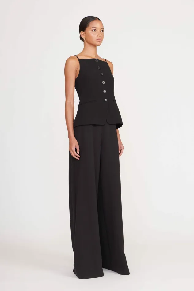 STAUD UNA TOP Black Women Tops STAUD UNA TOP Black Women Tops