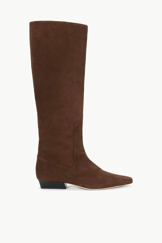 STAUD WALLY FLAT BOOT Mahogany Suede Women STAUD and Wrangler