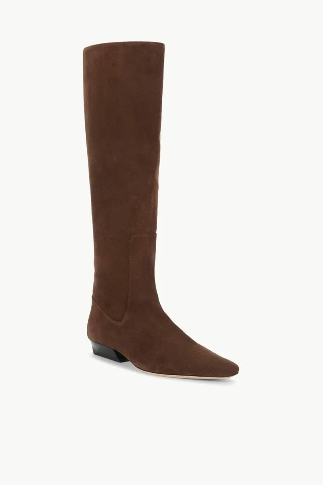 STAUD WALLY FLAT BOOT Mahogany Suede Women STAUD and Wrangler STAUD WALLY FLAT BOOT Mahogany Suede Women STAUD and Wrangler