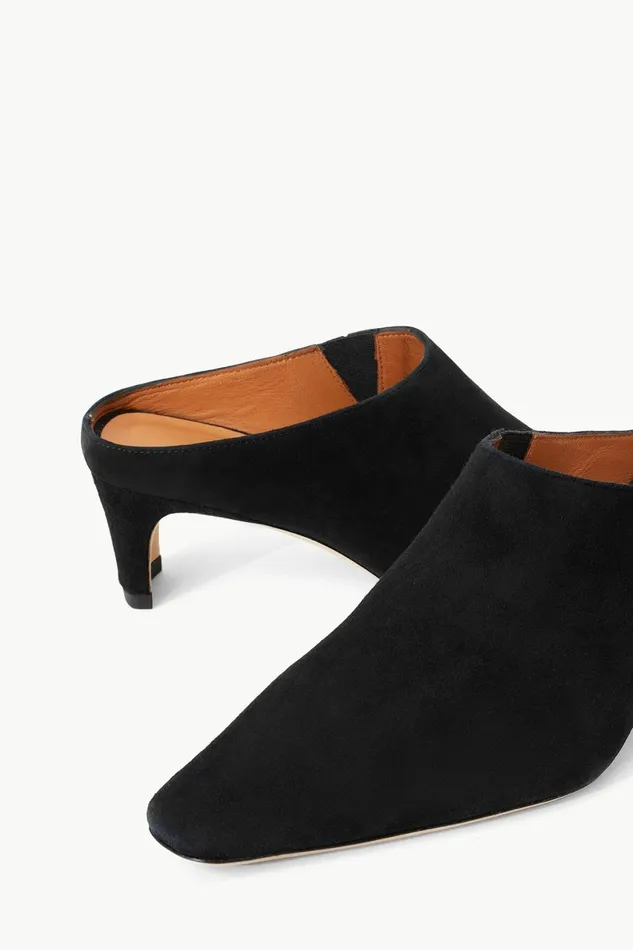 STAUD WALLY MULE Black Suede Women Mules and Flats STAUD WALLY MULE Black Suede Women Mules and Flats