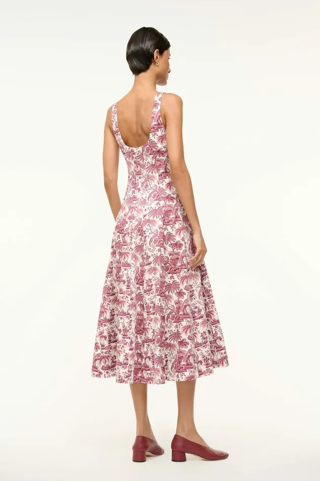 STAUD WELLS DRESS Bordeaux Toile Women Dresses STAUD WELLS DRESS Bordeaux Toile Women Dresses