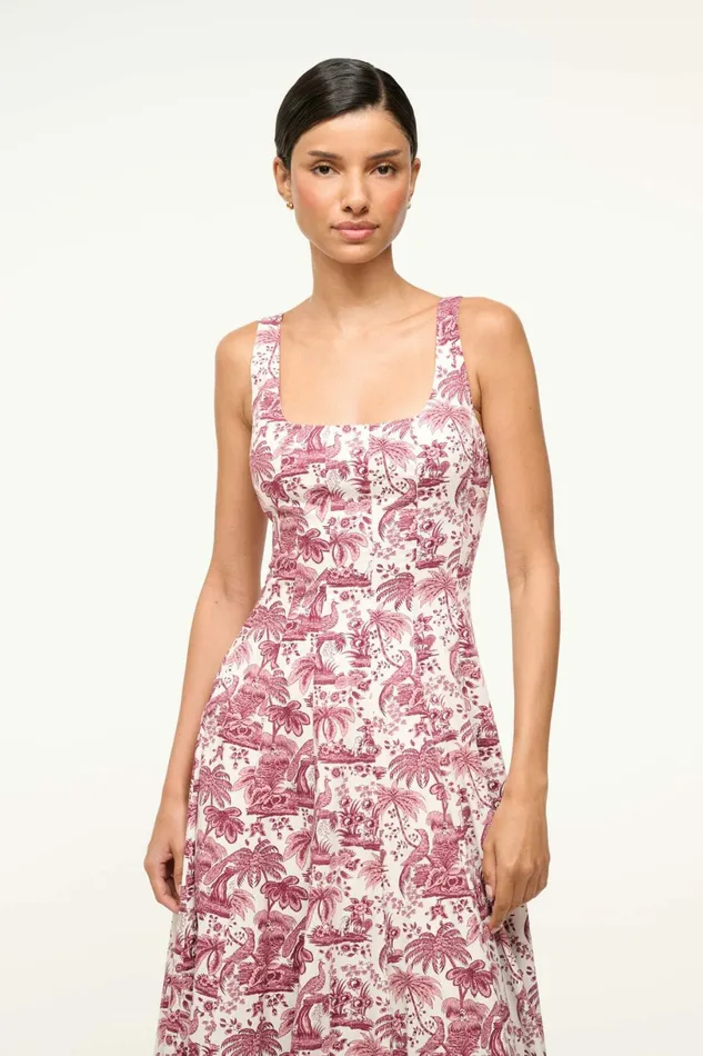 STAUD WELLS DRESS Bordeaux Toile Women Dresses STAUD WELLS DRESS Bordeaux Toile Women Dresses