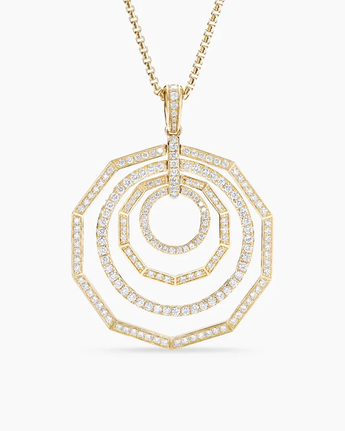 Stax Pendant Necklace In 18K Yellow Gold With Pav Diamonds 375mm Women David Yurman Pendant Stax Pendant Necklace In 18K Yellow Gold With Pav Diamonds 375mm Women David Yurman Pendant