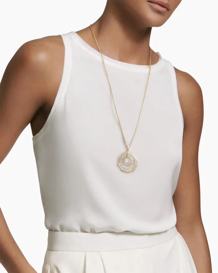 Stax Pendant Necklace In 18K Yellow Gold With Pav Diamonds 375mm Women David Yurman Pendant Stax Pendant Necklace In 18K Yellow Gold With Pav Diamonds 375mm Women David Yurman Pendant