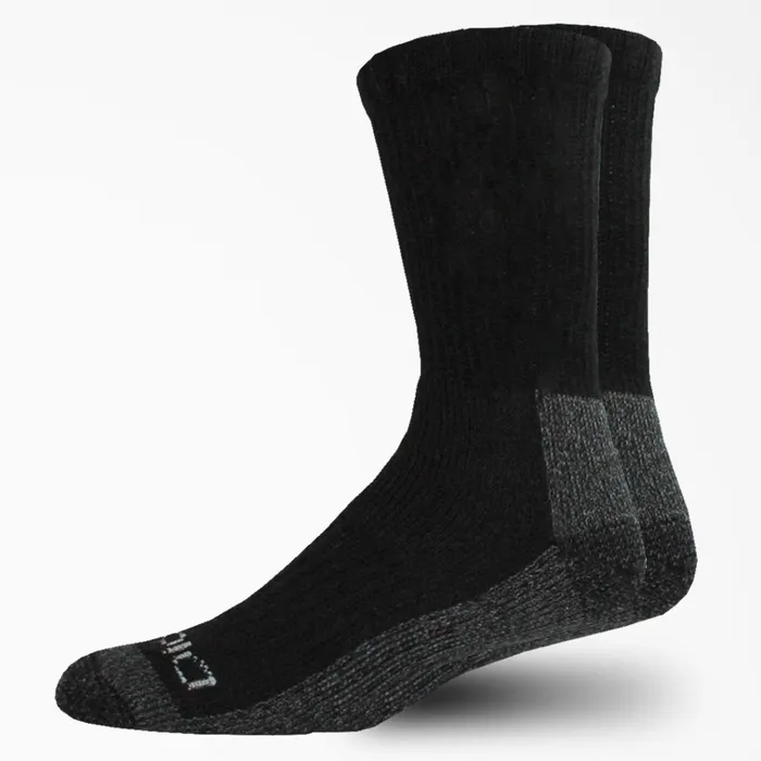 Steel Toe Crew Socks Size 612 2Pack Black Black bk Men Dickies Socks
