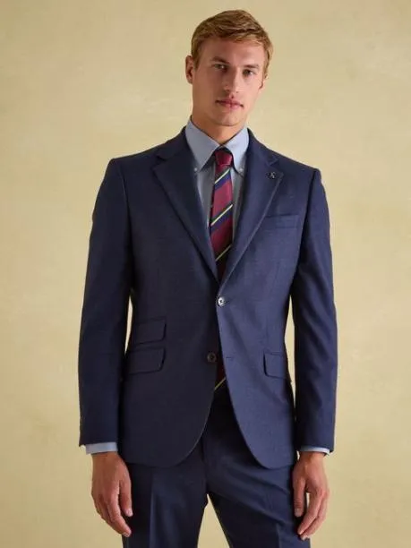 Suits and Tailoring Men Joules Blue Slim Fit Flannel Suit Jacket