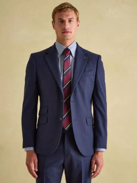 Suits and Tailoring Men Joules Blue Slim Fit Flannel Suit Jacket