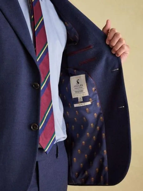 Suits and Tailoring Men Joules Blue Slim Fit Flannel Suit Jacket