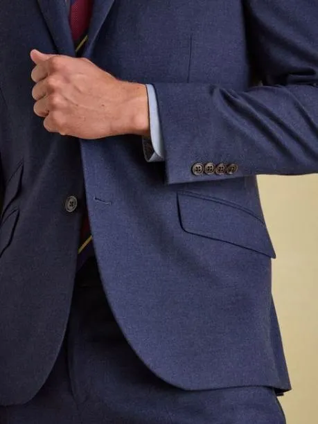 Suits and Tailoring Men Joules Blue Slim Fit Flannel Suit Jacket