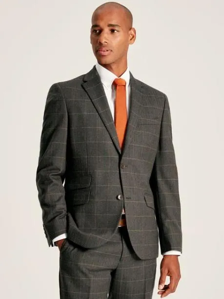 Suits and Tailoring Men Joules Green Window Pane Check Slim Fit Suit Jacket