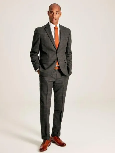 Suits and Tailoring Men Joules Green Window Pane Check Slim Fit Suit Jacket